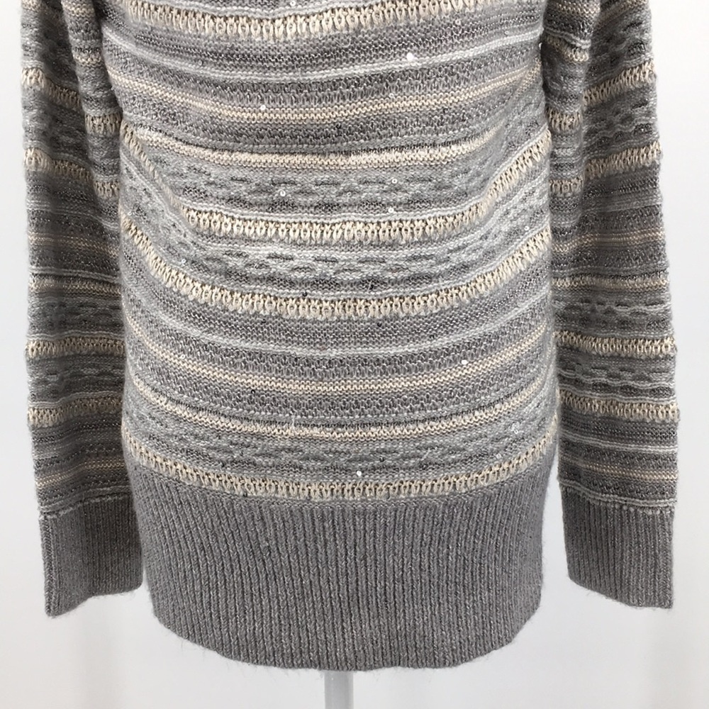 White House Black‎ Market Striped Off-The Shoulder Sweater Womens Large Pullover - Picture 3 of 16